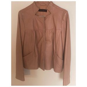 Zara women’s leather jacket size s vintage pink